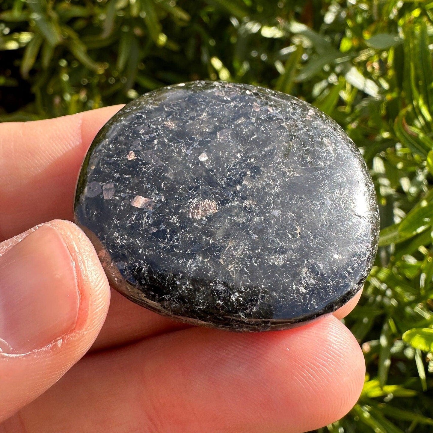 Nuummite Stone, Polished Nuummite, Greenland, Reiki, Rock Collection, Manifesting, Grounding, Energy Work, Reiki Creativity, 18.21 grams