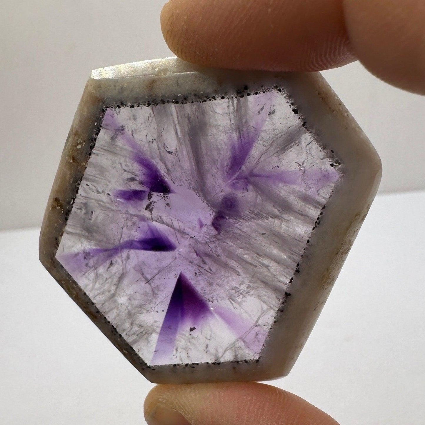 Atomic Amethyst, Trapiche Amethyst, Atomic Amethyst Slice, Amethyst Crystal, Rare Amethyst Crystal, Reiki Healing , Reiki Healing, 20.88g