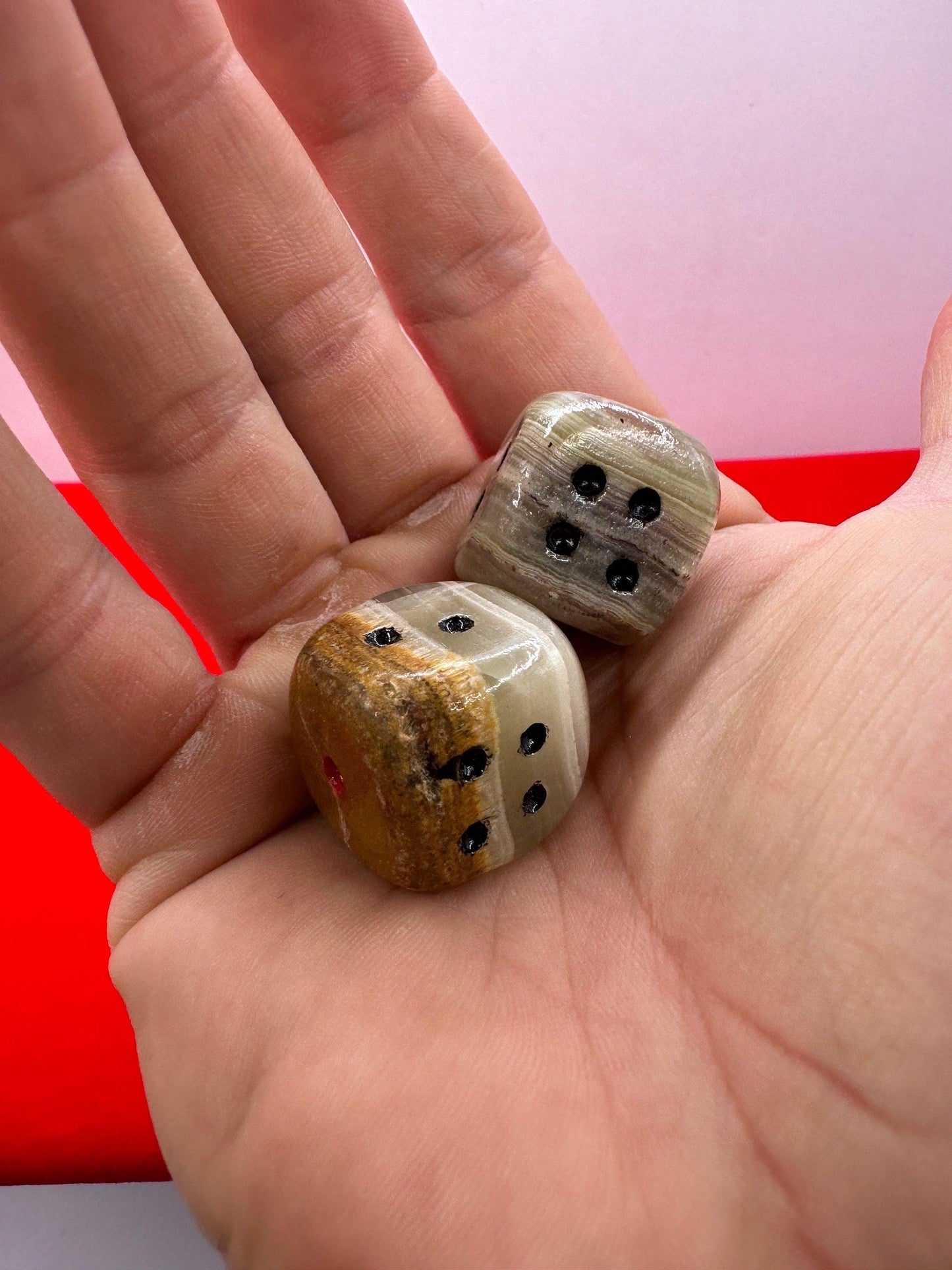 Green Onyx Dice Set: Handcrafted Mineral Dice for Gaming