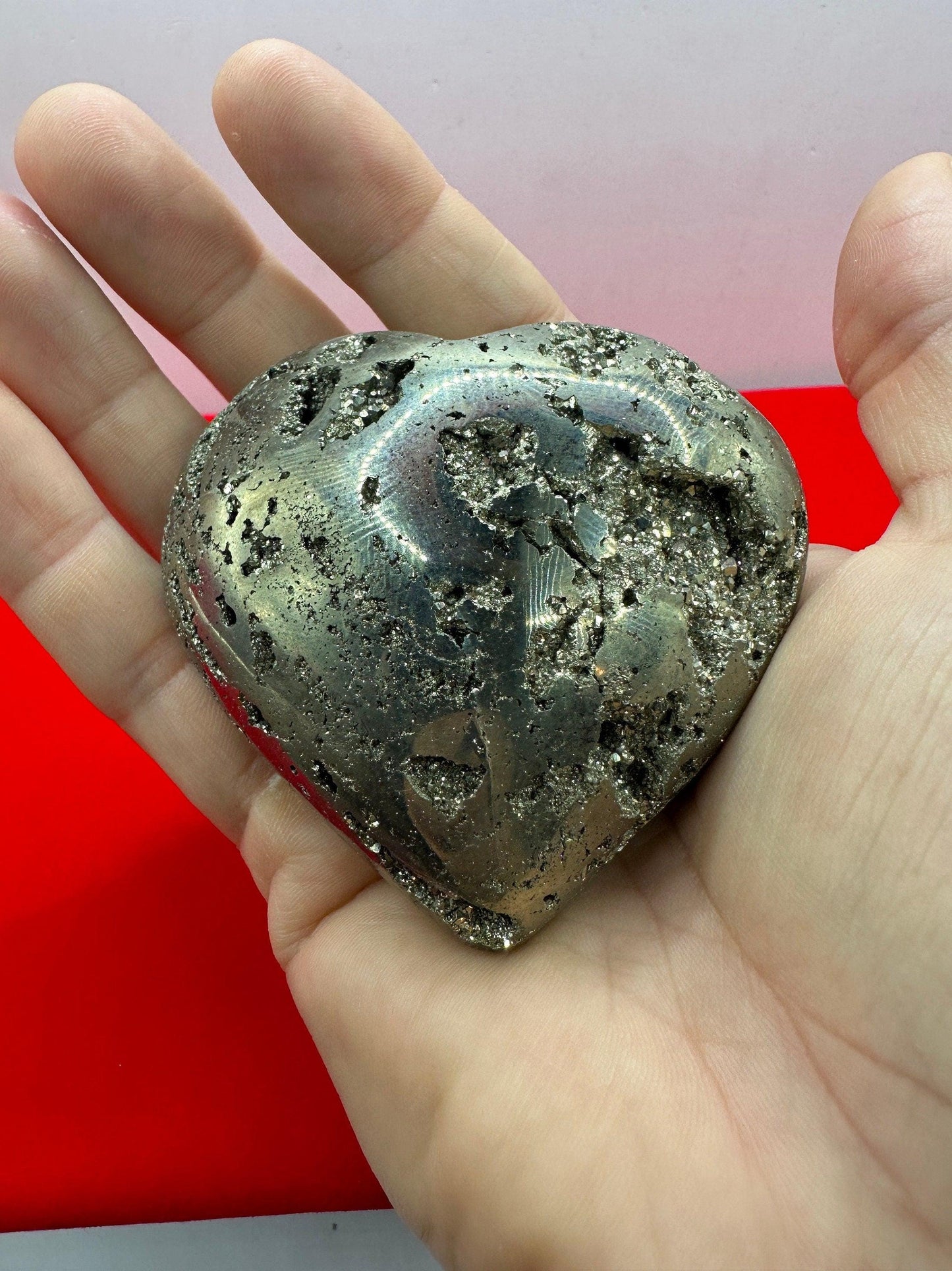 Beautiful Pyrite Heart, Pyrite, Heart Shaped, Balance, Heart, Arizona Pyrite, willpower, Mothers Day, Fools Gold, 11.5 ounces