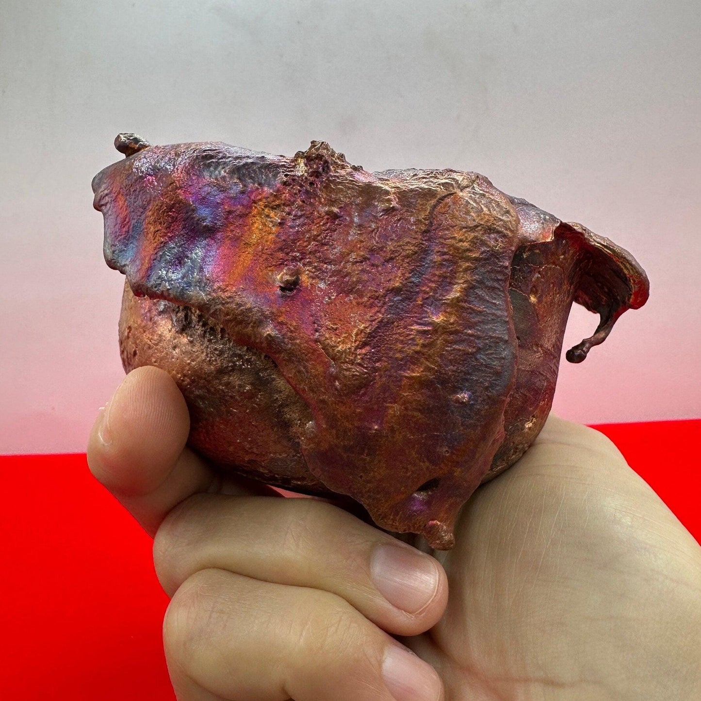 Beautiful Multicolored Golden Medium Splash Copper Bowl from Arizona, A Unique Gift for you or loved one, 1 lb 12.3 ounces