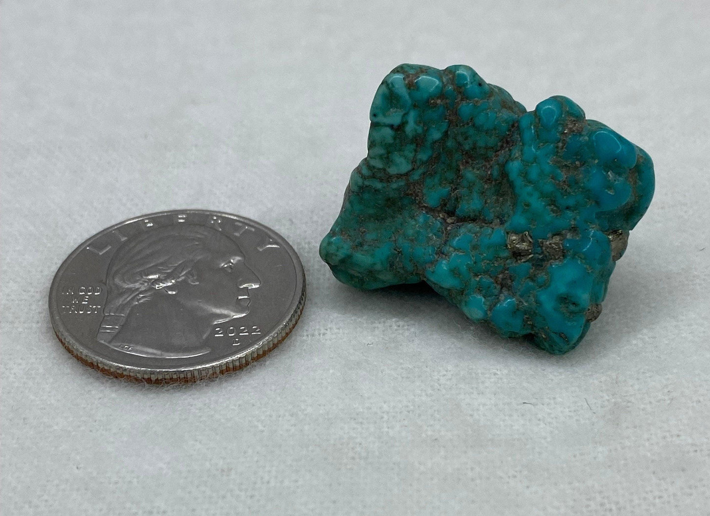 Beautiful High Quality Kingman Turquoise, Nugget, Ithaca Peak, Rock Collection, Reiki, Pyrite, Arizona Turquoise, 12.84 grams|64.2 carats