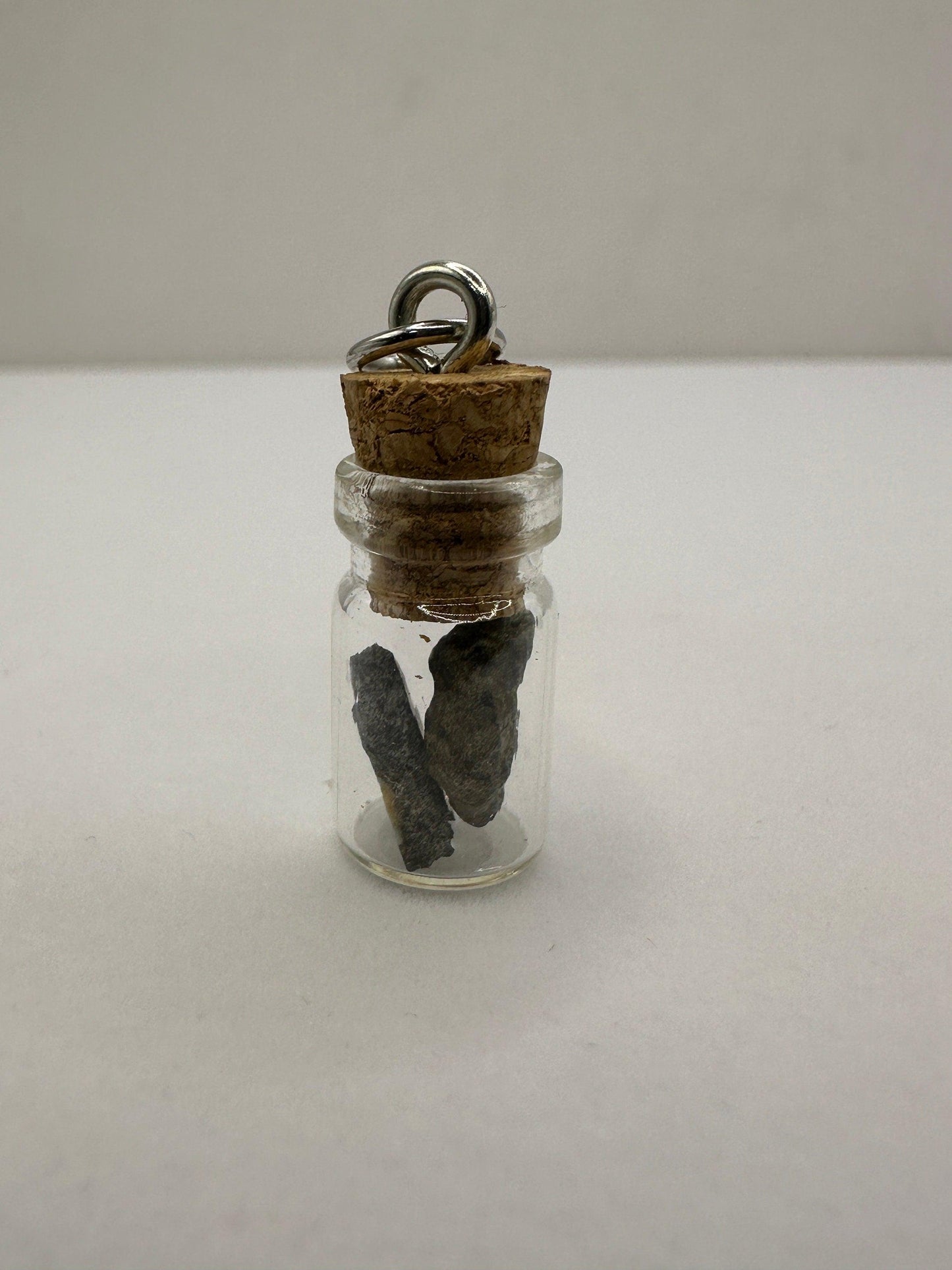 Moon and Mars in a Bottle Pendant, Mars Shergottite, NWA 14685, Amgala, Pendant,  Moon Meteorite, Handmade Pendant, Astronomy Gift