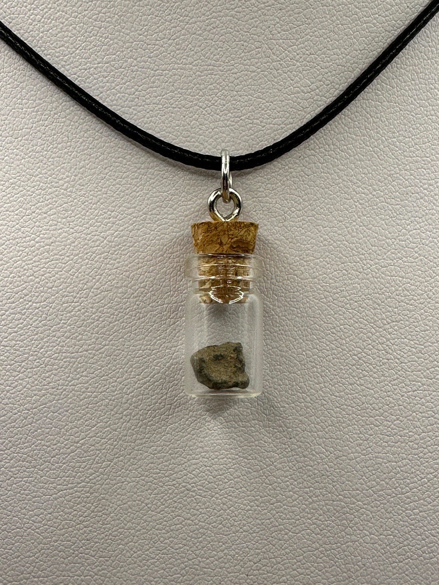 Mars in a Bottle Pendant, Bottle Pendant, Martian, Mars Shergottite, Martian Meteorite, Mars Gift, Handmade Pendant, Astronomy Gift