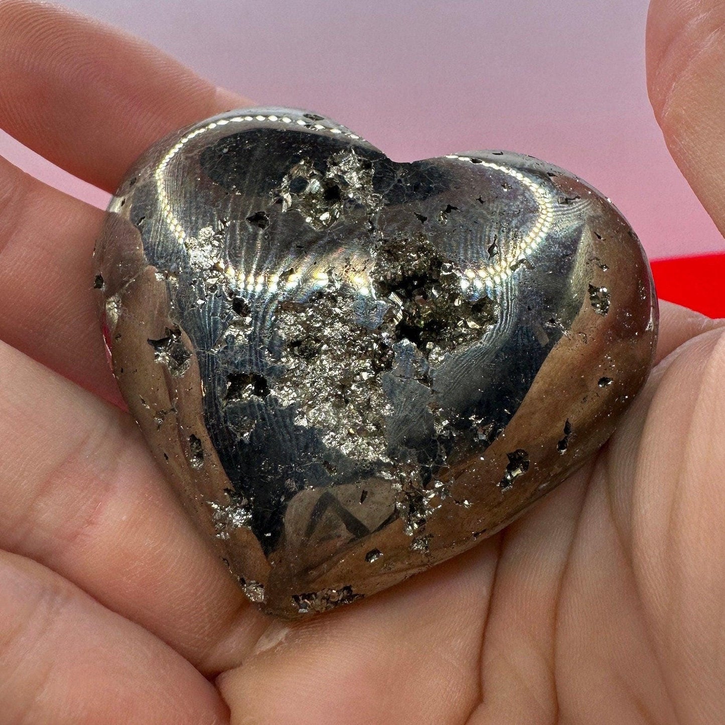 Beautiful Pyrite Heart, Pyrite, Heart Shaped, Balance, Heart, Arizona Pyrite, willpower, Mothers Day, Fools Gold, 6.9 ounces