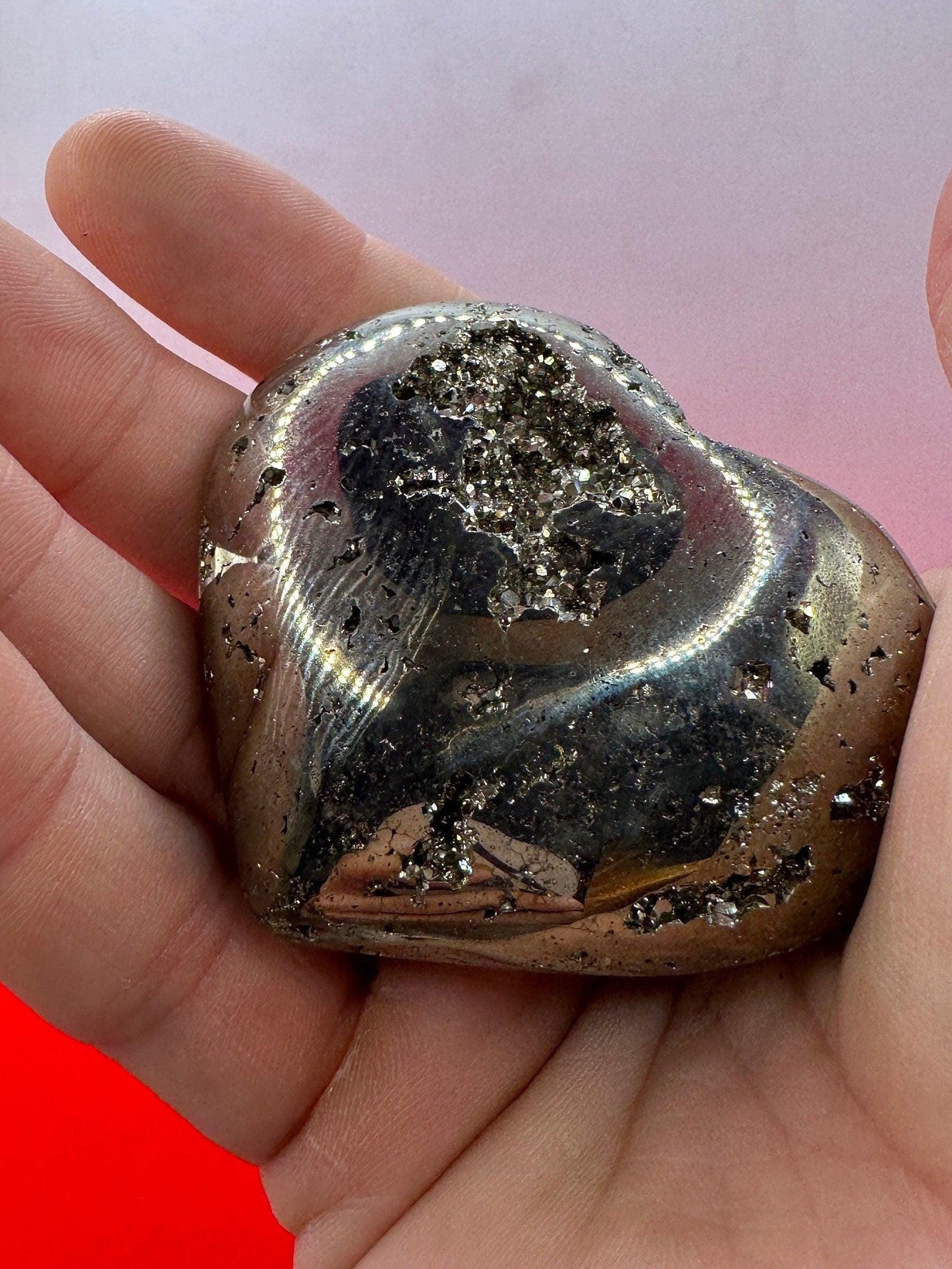 Beautiful Pyrite Heart, Pyrite, Heart Shaped, Balance, Heart, Arizona Pyrite, willpower, Mothers Day, Fools Gold, 6.9 ounces