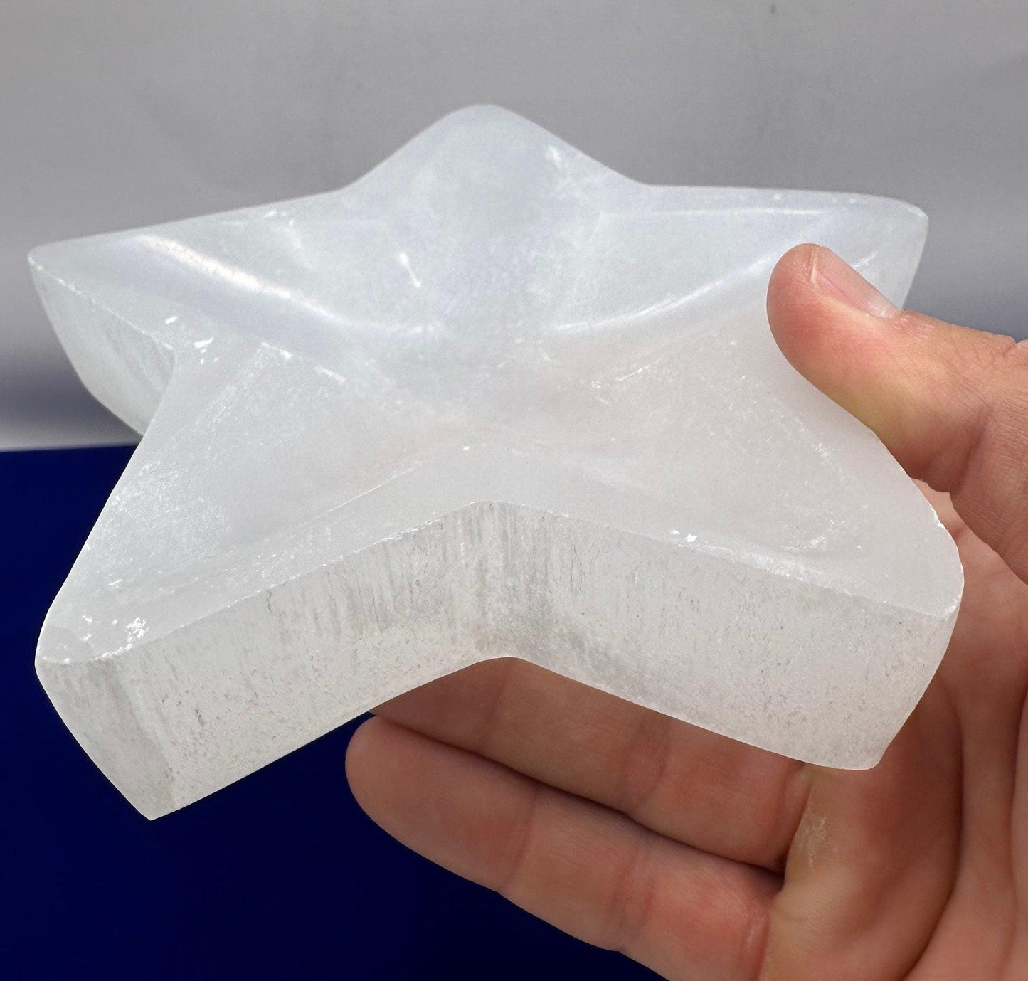 Selenite Star Shaped Charging Bowl, Moroccan Selenite, Energy Healing, Reiki, Handmade Bowl, smooth surfaces,  1 lb 3.4 ounces