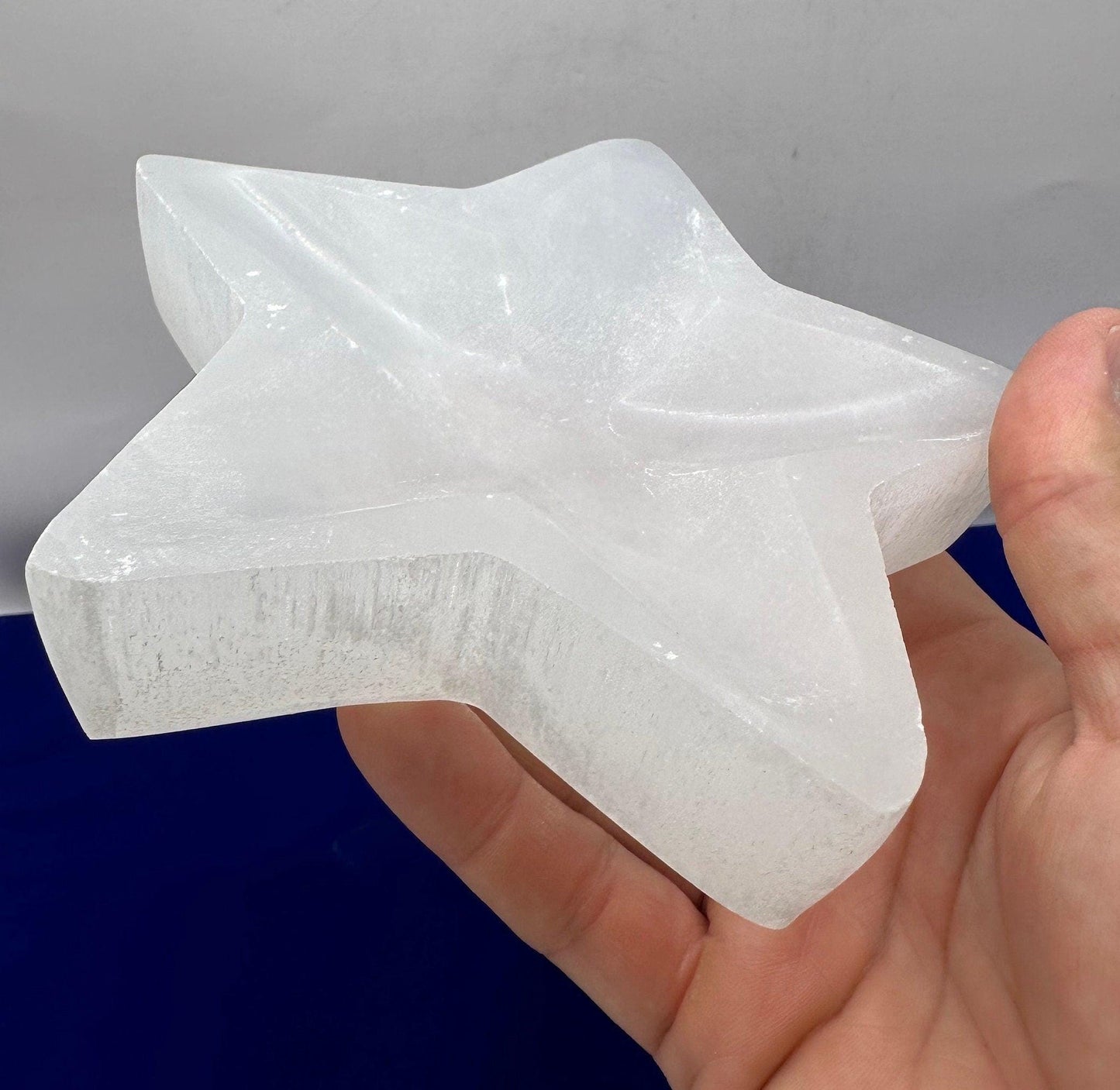 Selenite Star Shaped Charging Bowl, Moroccan Selenite, Energy Healing, Reiki, Handmade Bowl, smooth surfaces,  1 lb 3.4 ounces