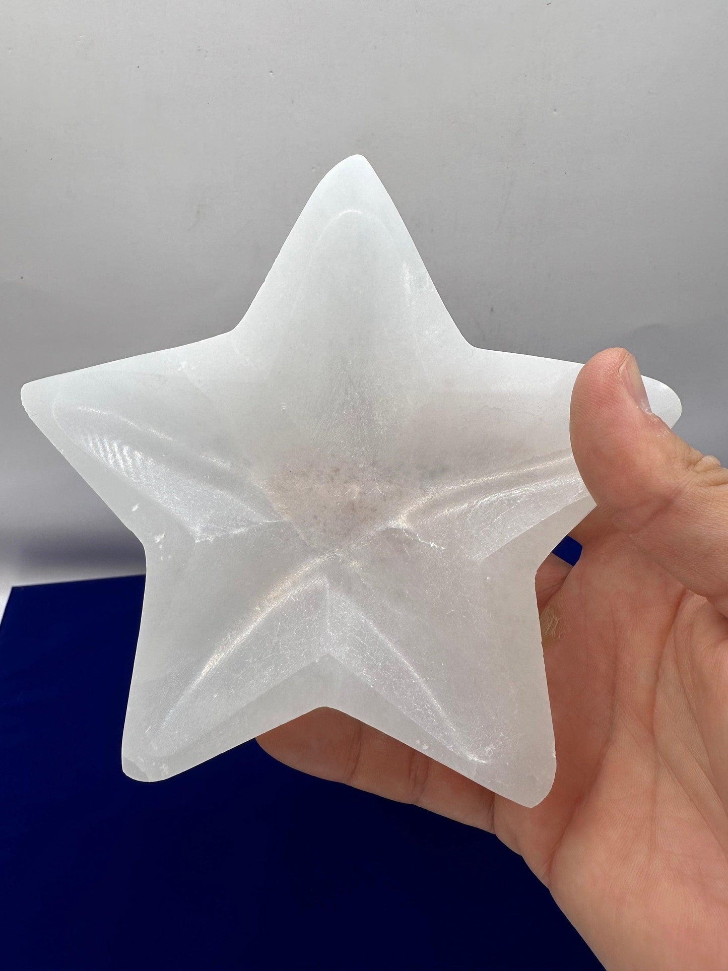 Selenite Star Shaped Charging Bowl, Moroccan Selenite, Energy Healing, Reiki, Handmade Bowl, smooth surfaces,  1 lb 3.4 ounces