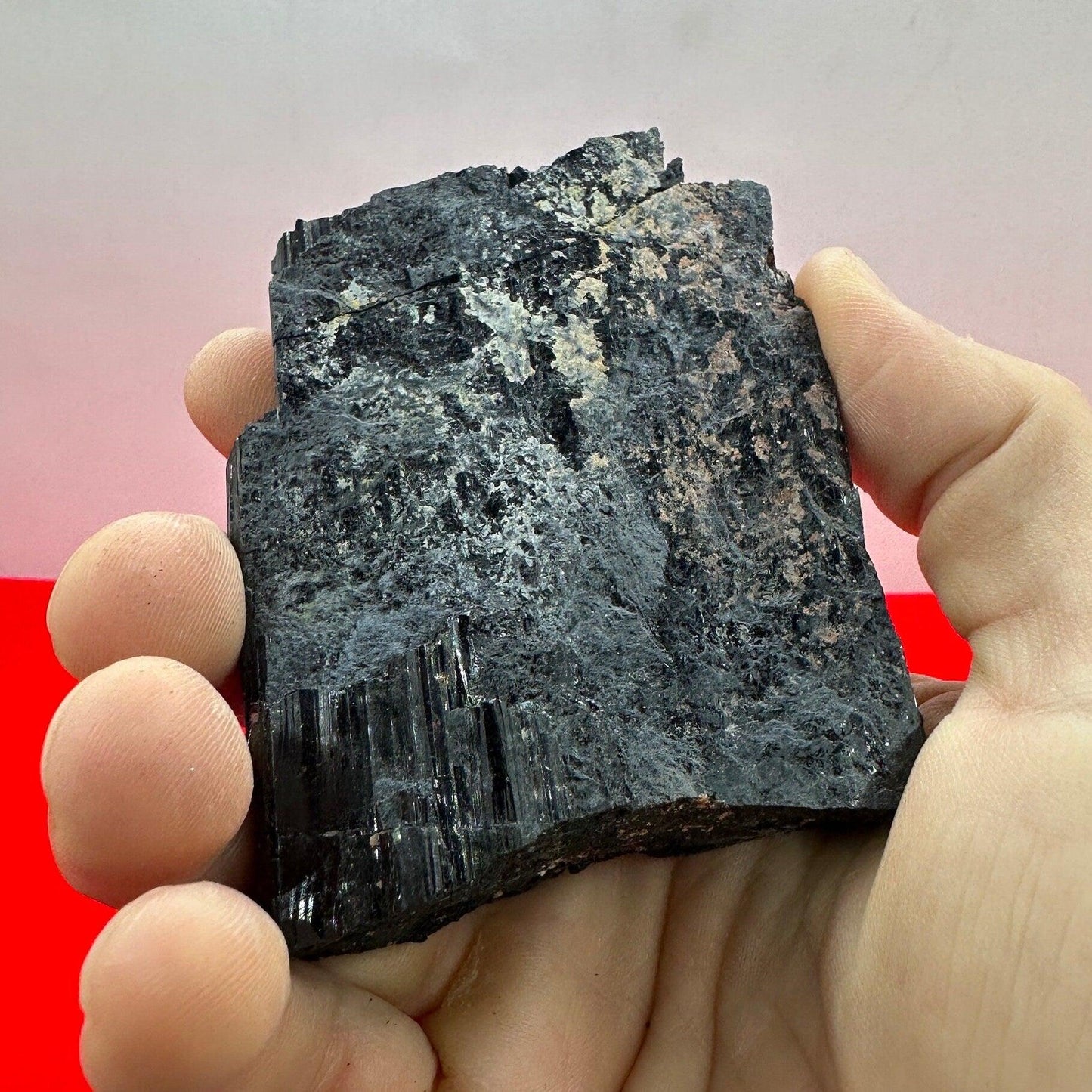 Black Tourmaline uncut natural stone, Beautiful and I cute, Psychic Protection, Rock Collection, Office Decor, Home Decor, 248 grams