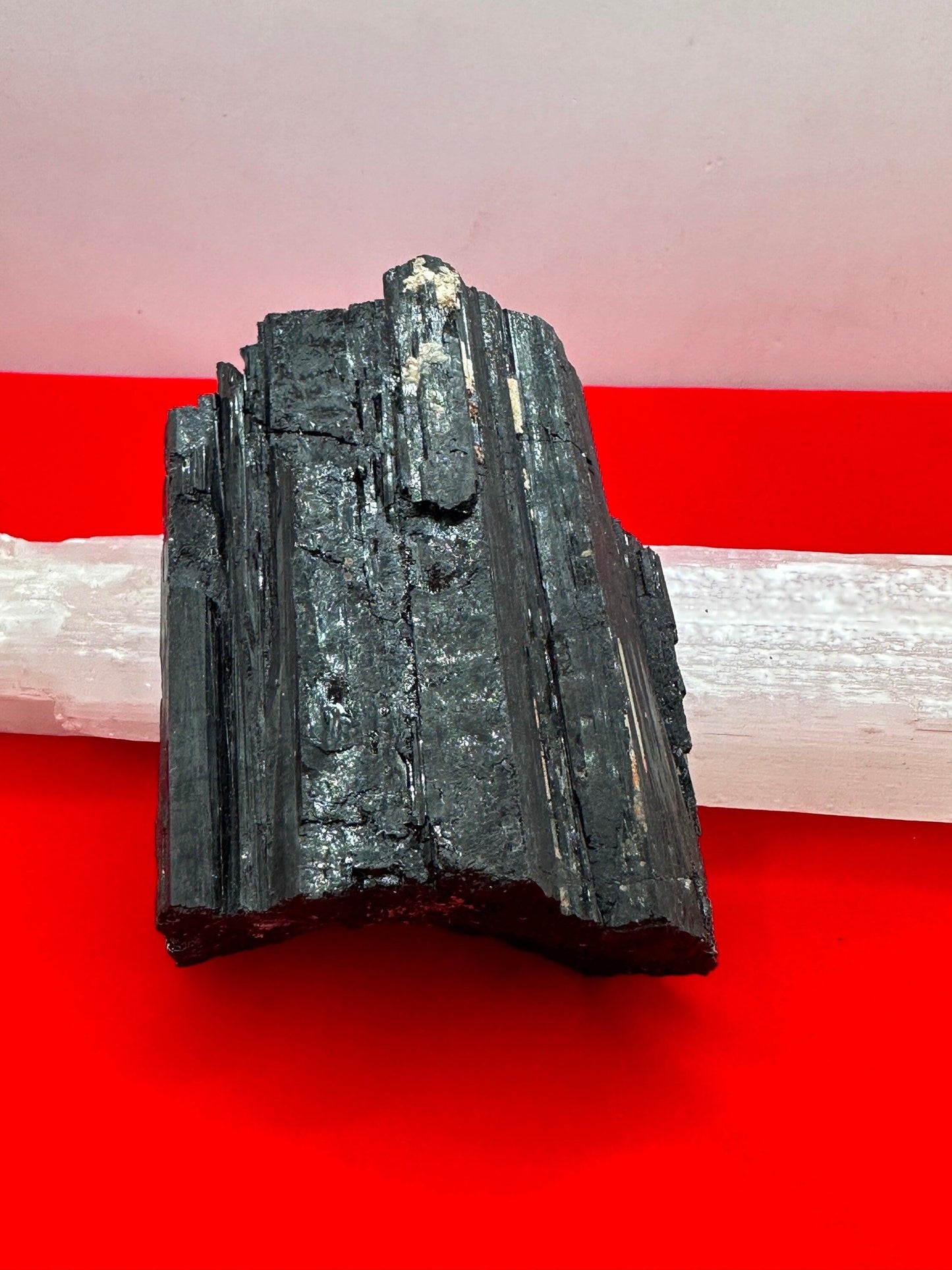 Black Tourmaline uncut natural stone, Beautiful and I cute, Psychic Protection, Rock Collection, Office Decor, Home Decor, 248 grams