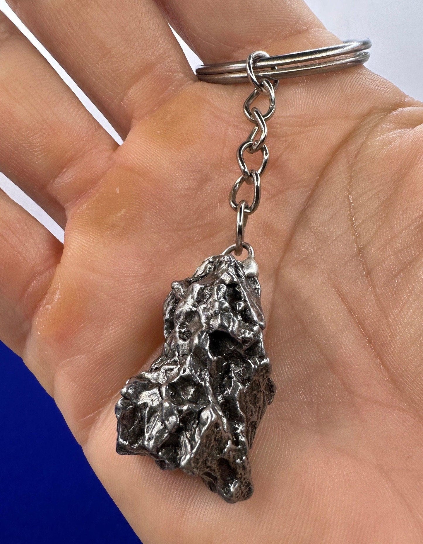 Rare Genuine Meteorite Campo del Cielo Keychain 35.31 grams, Beautiful and unique meteorite formation, Astronomy Gift, Space Gift