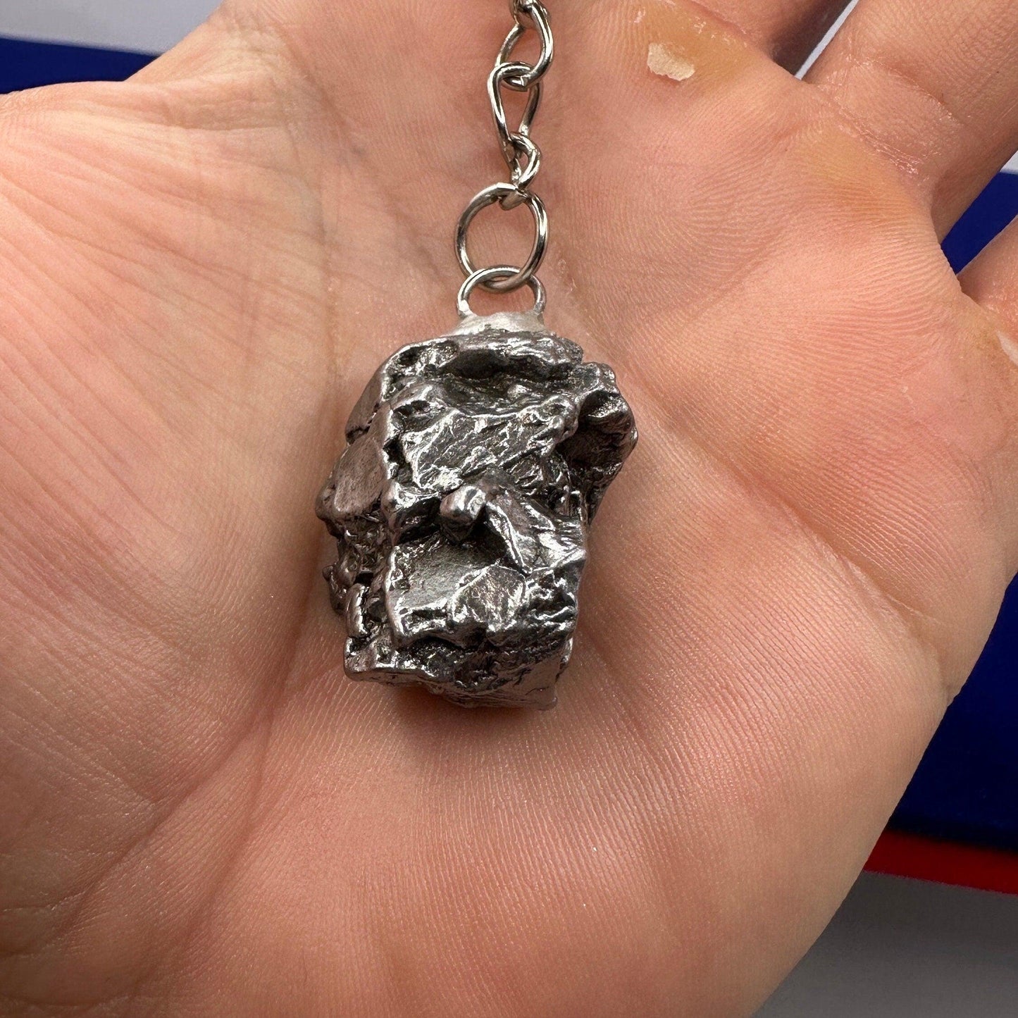 Rare Genuine Meteorite Campo del Cielo Keychain 36.54 grams, Beautiful and unique meteorite formation, Astronomy Gift, Space Gift