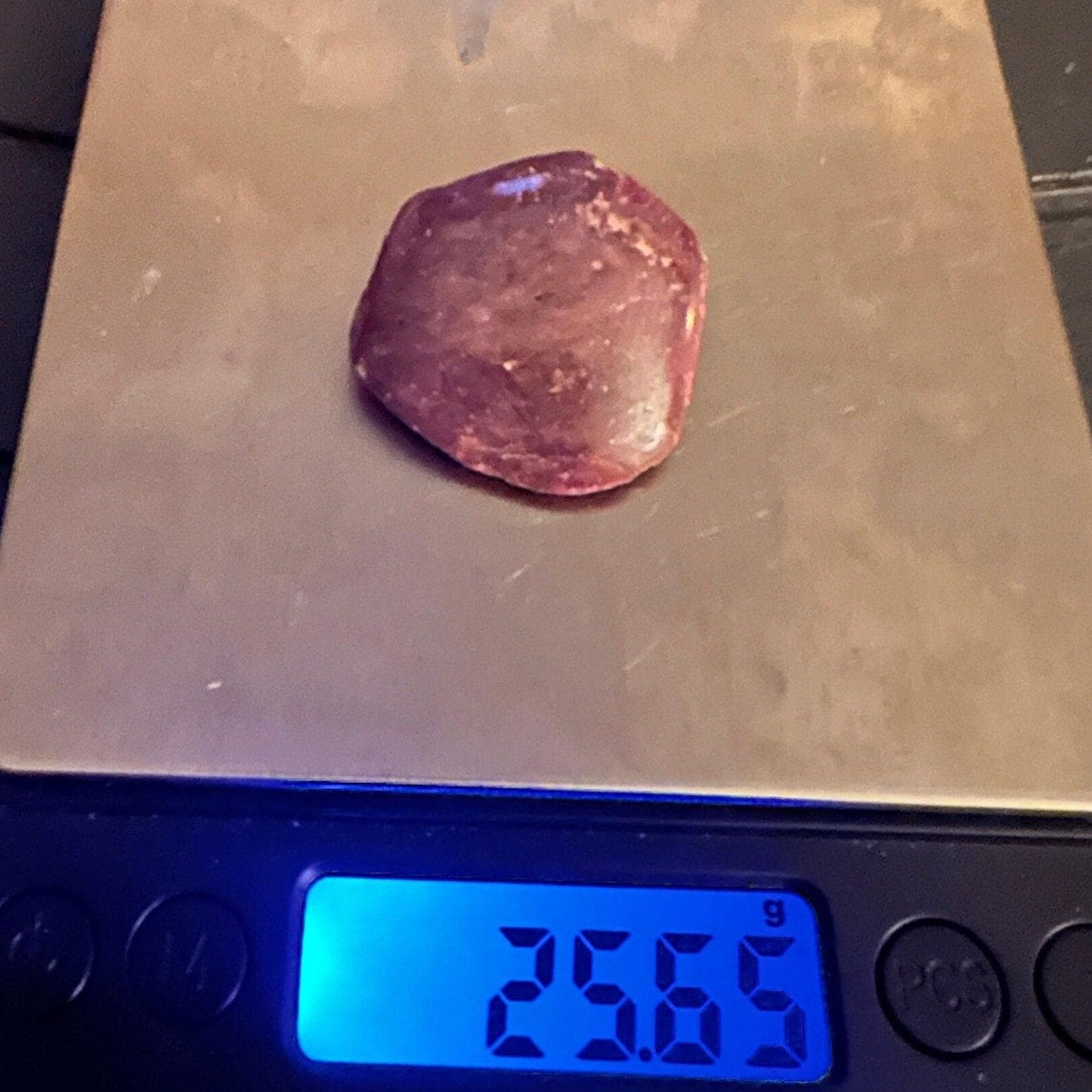 Beautiful Natural Polished Ruby, Mined out of India, Has a gorgeous chatoyancy, July Birthstone, Root Chakra, Ruby, 25.65 grams