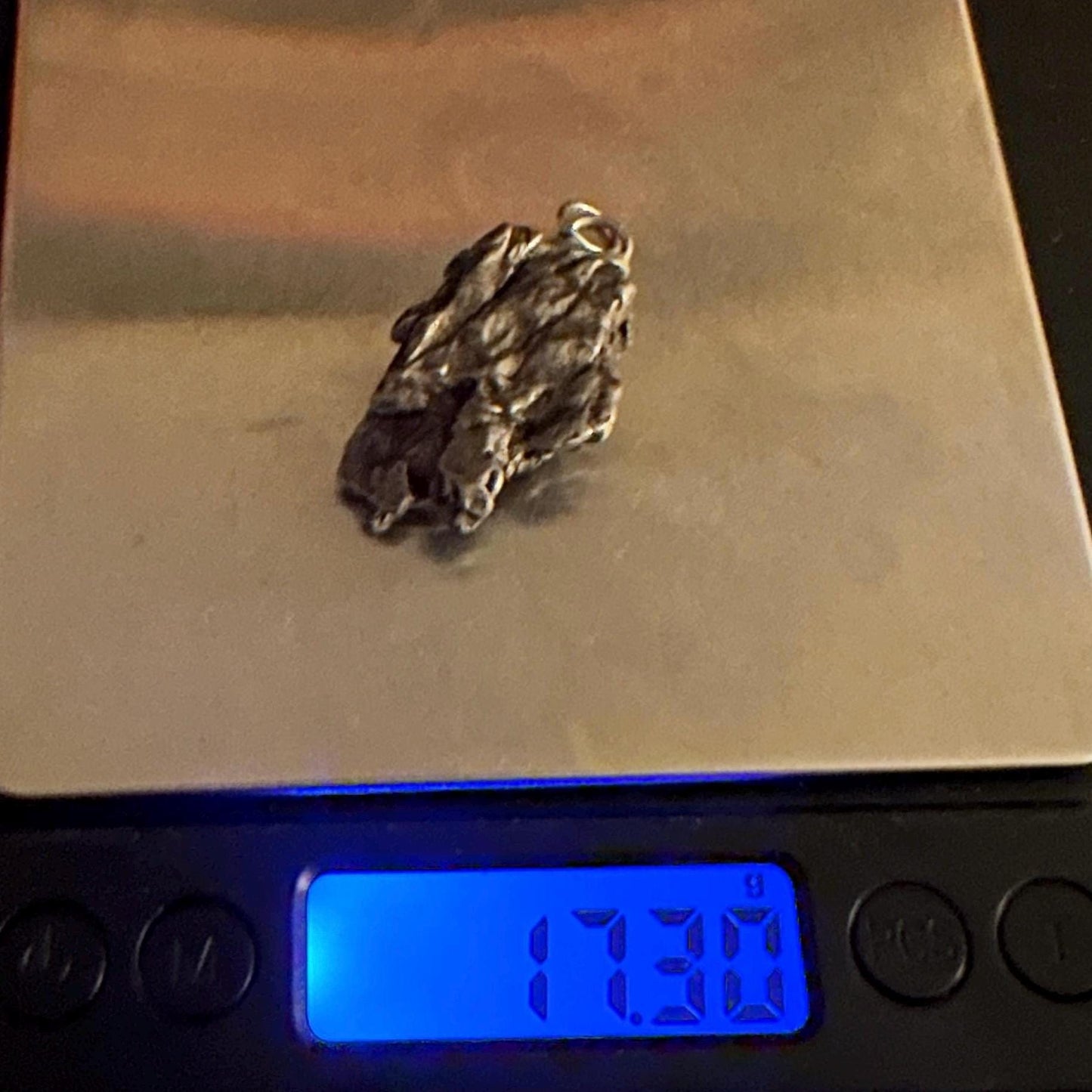 Beautiful Meteorite Campo del Cielo Pendant 17.30 grams, Astronomy Gift, Authentic Meteorite, Meteorite Jewelry, Meteorite Pendant, COA