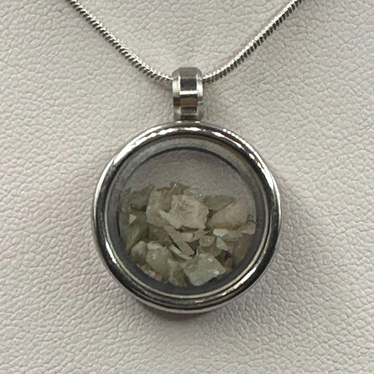 Rare Brazilian Phenacite Crystal Locket Pendant, Stainless Steel Glass Necklace, High Vibration Spiritual Jewelry, Phenakite, Crystals