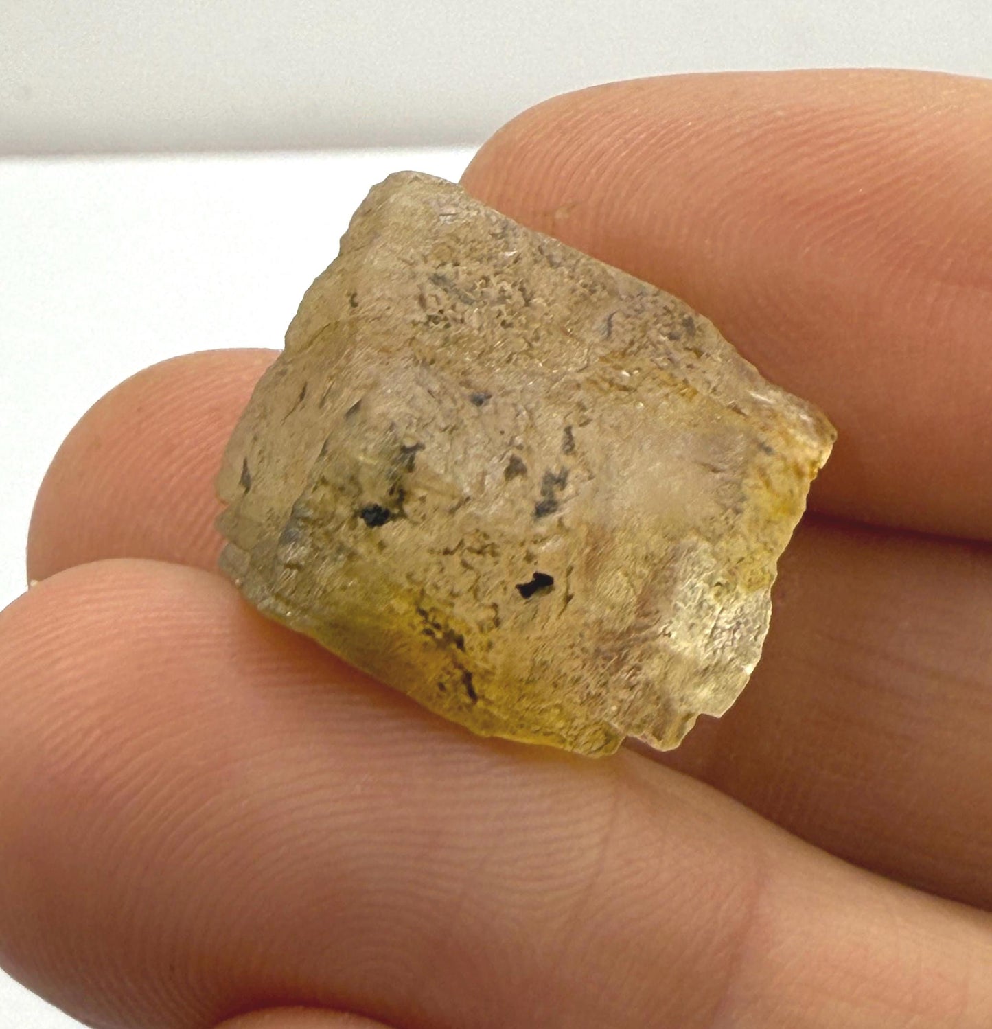 Golden Brazilian Phenacite, 5.57g (27.85 Carats) Tangerine Phenacite, High-Vibration Gemstone from Bahia, Brazil, Rare Collector’s Crystal