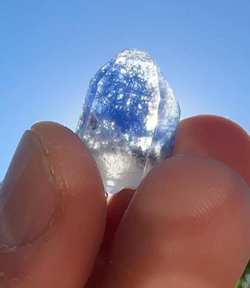 Rare Blue Dumortierite Crystal from Bahia, Brazil, Terminated– 1.97g/9.85ct, Gemstone for Collectors, Meditation, Reiki, Healing Decor