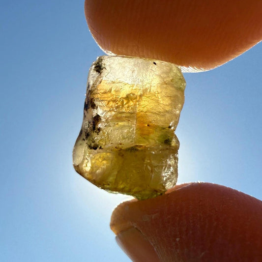 Rare Golden Brazilian Phenacite Crystal 2.57g, 12.85 carats, High-Vibration Energy Stone, Spiritual Growth, Transformation, and Meditation