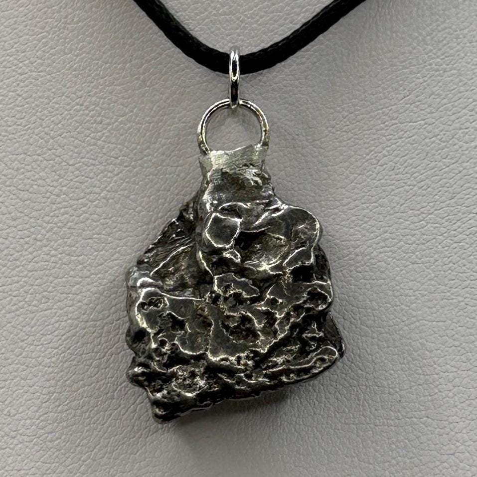 Beautiful Meteorite Campo del Cielo Pendant 15.73 grams, Astronomy Gift, Authentic Meteorite, Meteorite Jewelry, Meteorite Pendant, COA