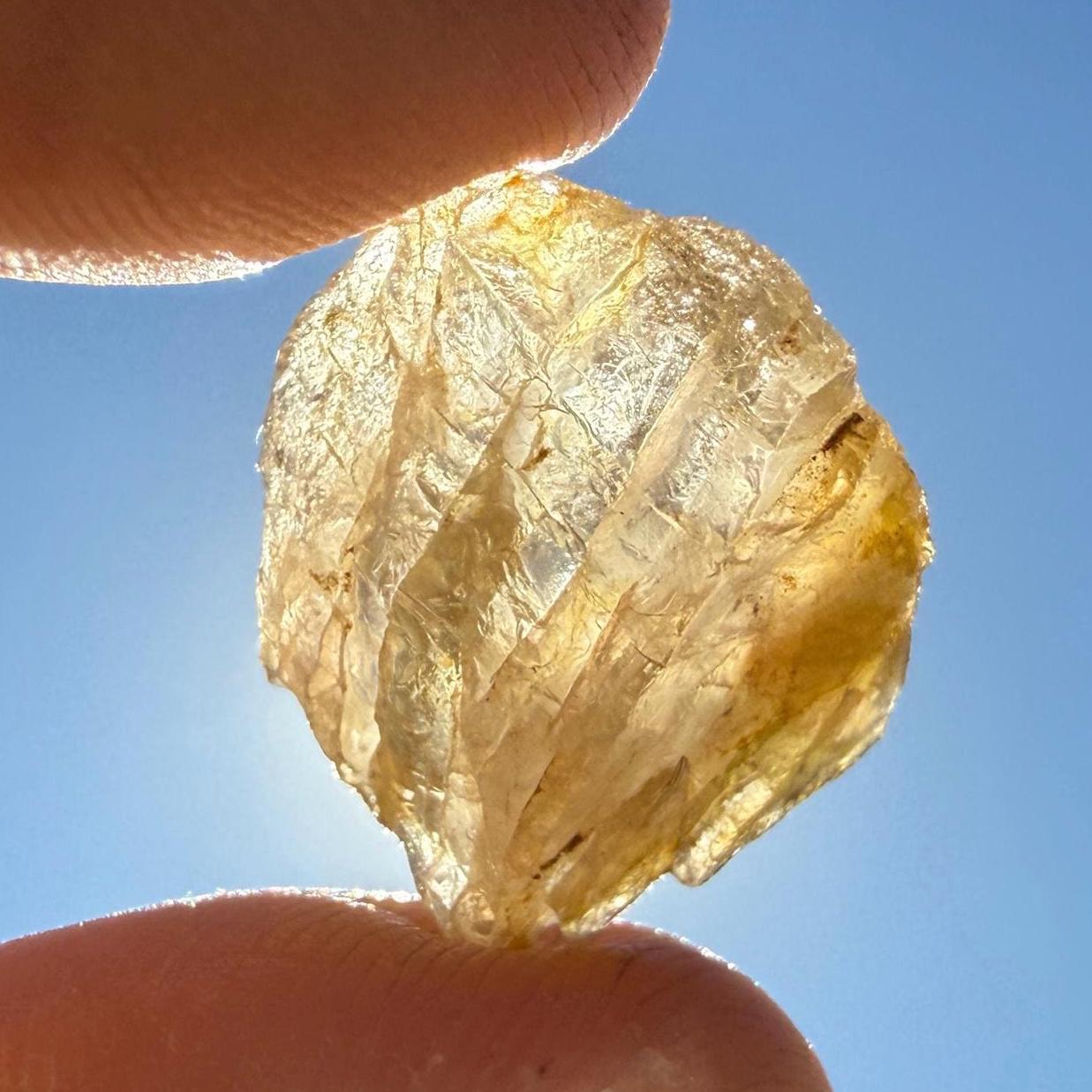 Golden Brazilian Phenacite, 5.57g (27.85 Carats) Tangerine Phenacite, High-Vibration Gemstone from Bahia, Brazil, Rare Collector’s Crystal