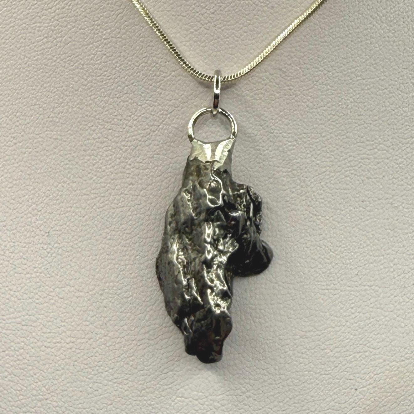 Beautiful Meteorite Campo del Cielo Pendant 10.96 Grams, Astronomy Gift, Authentic Meteorite, Meteorite Jewelry, Meteorite Pendant, COA