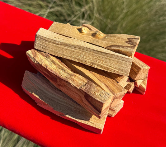 Peruvian Palo Santo Smudge Sticks | 1, 3, 6, 12 Stick Bundles + Aragonite Plate Option for Energy Cleansing & Purification