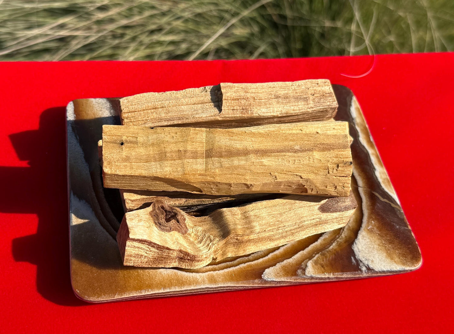 Peruvian Palo Santo Smudge Sticks | 1, 3, 6, 12 Stick Bundles + Aragonite Plate Option for Energy Cleansing & Purification