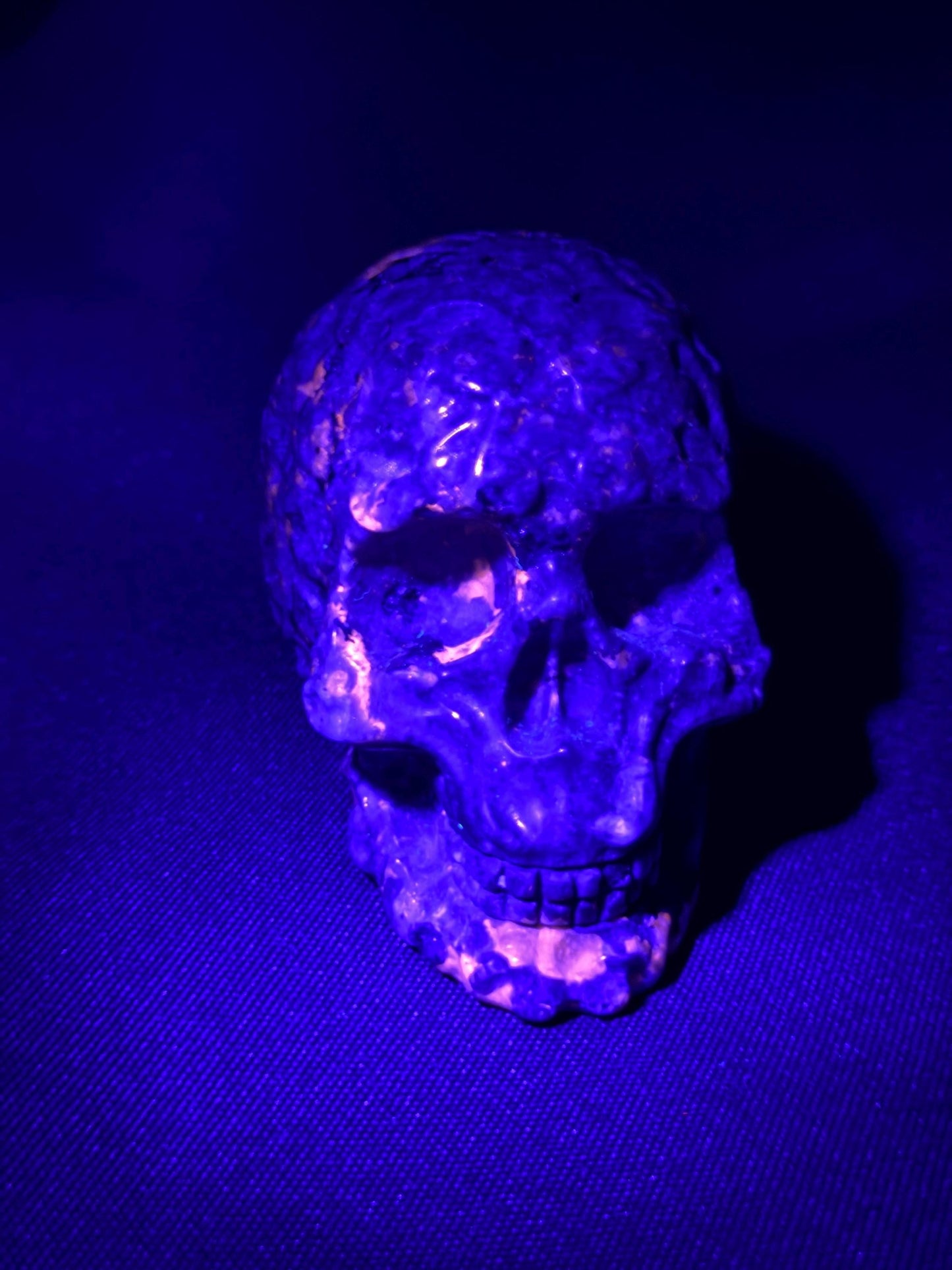 Yooperlite Skull, Handmade Skull, Stone Skull, Home Decor, Office Decor, Skull Collection, UV Stone, Michigan Yooperlite, 1 lb 5.6 ounces