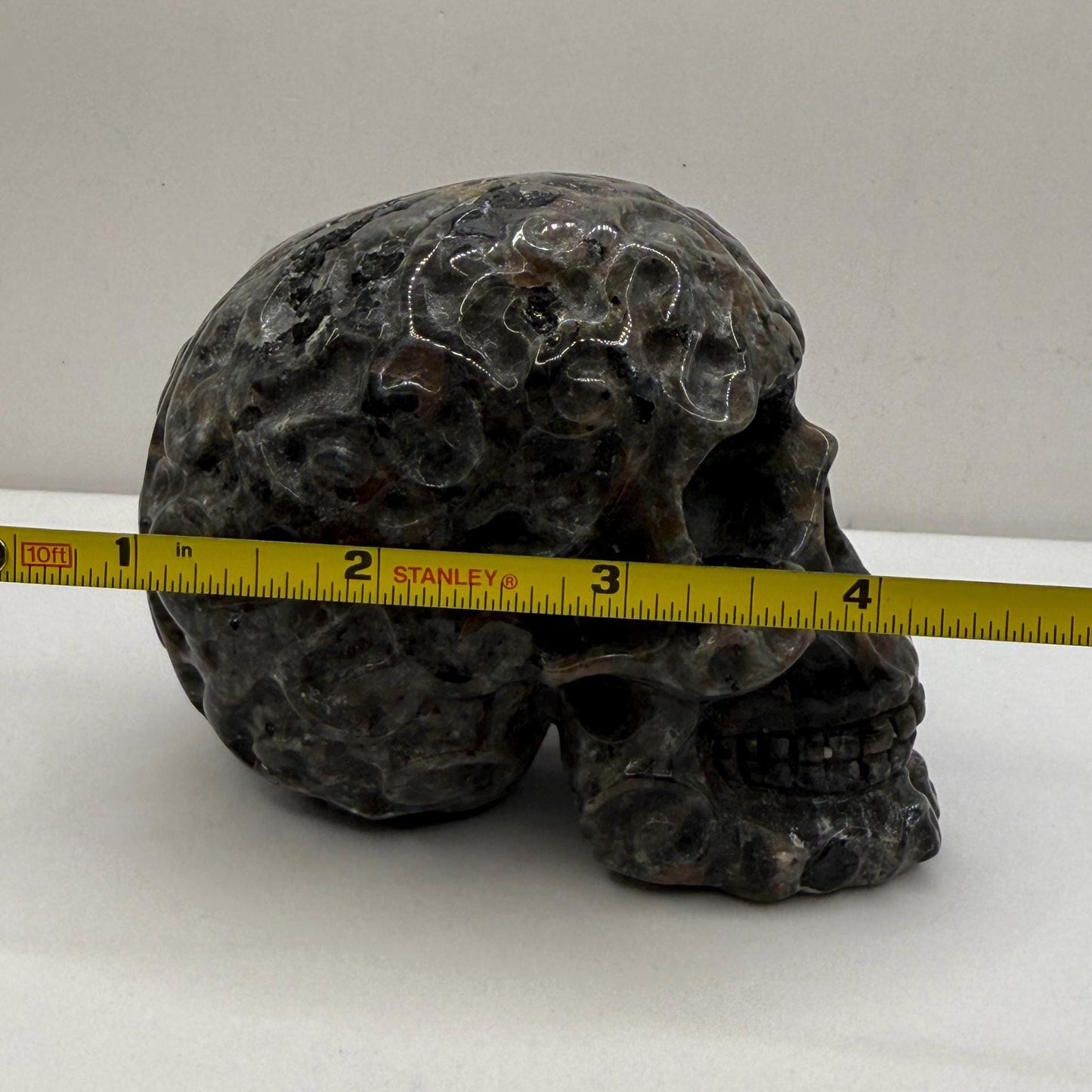 Yooperlite Skull, Handmade Skull, Stone Skull, Home Decor, Office Decor, Skull Collection, UV Stone, Michigan Yooperlite, 1 lb 5.6 ounces