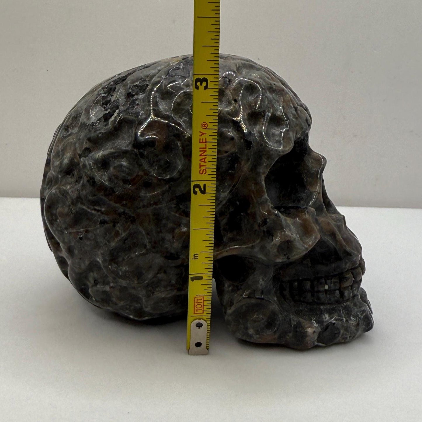 Yooperlite Skull, Handmade Skull, Stone Skull, Home Decor, Office Decor, Skull Collection, UV Stone, Michigan Yooperlite, 1 lb 5.6 ounces