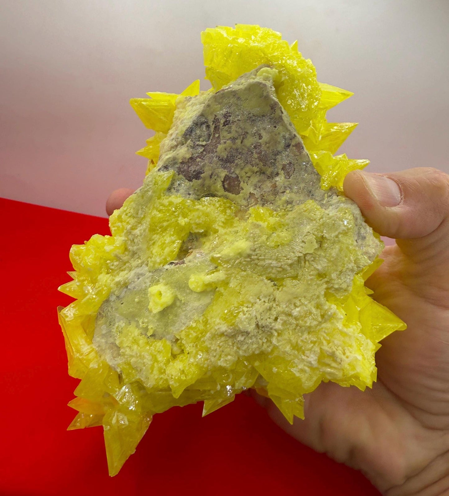 Sulfur Crystal, Beautiful Elestial Sulfur Crystal, Yellow Crystal, Creativity, Crystal Collection, Spiked Sulfur Crystal, 1 lb 14.6 ounces