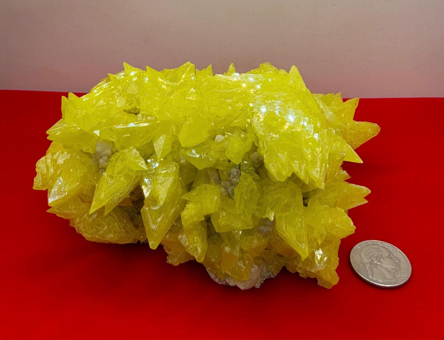 Sulfur Crystal, Beautiful Elestial Sulfur Crystal, Yellow Crystal, Creativity, Crystal Collection, Spiked Sulfur Crystal, 1 lb 14.6 ounces