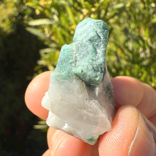 Rough Emerald on Quartz Matrix, Bahia, Brazil Emerald Stone, Brazilian Emerald, Heart Chakra, Brazilian Emerald, 11.46 grams