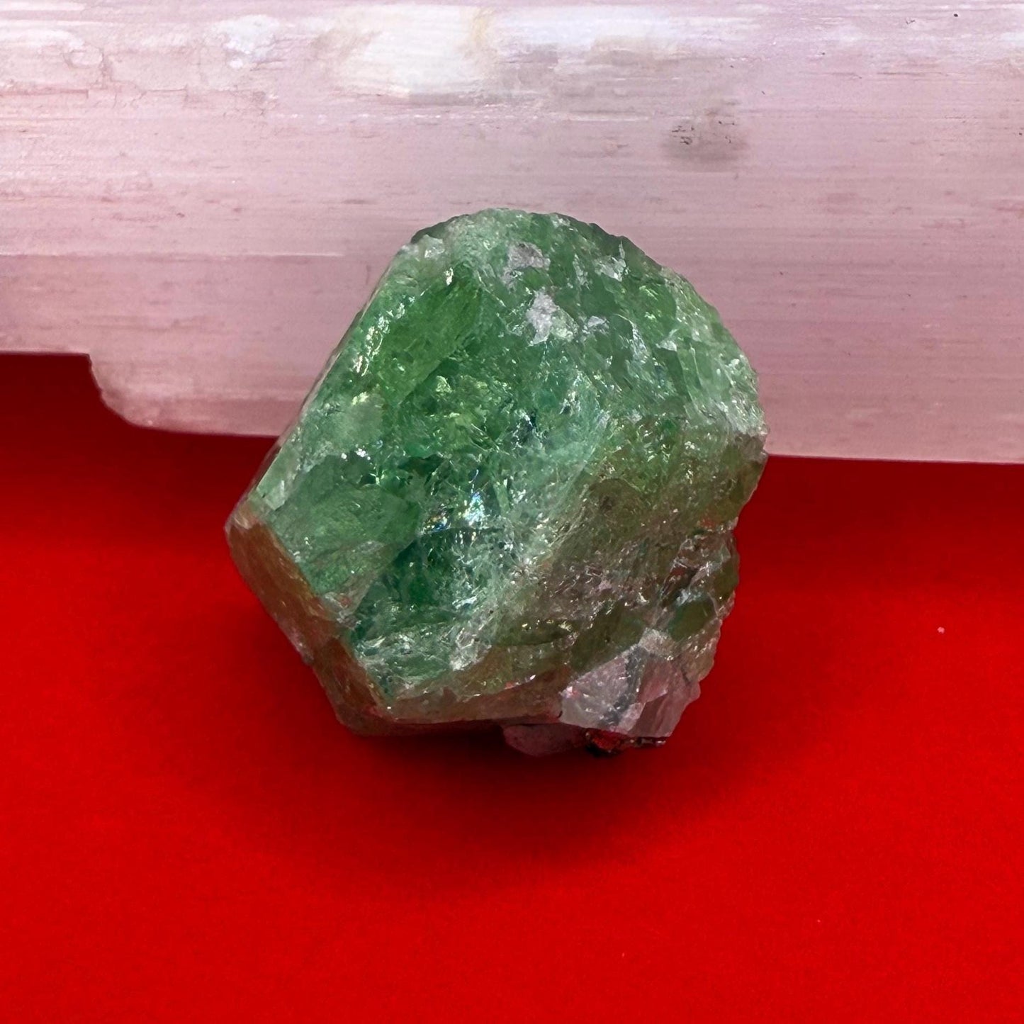 Rare Tsavorite Garnet, 12.40g/ 62ct, Mined in Madagascar, Vivid Green Crystal, Heart Chakra Collector’s Gem, Natural Raw Garnet