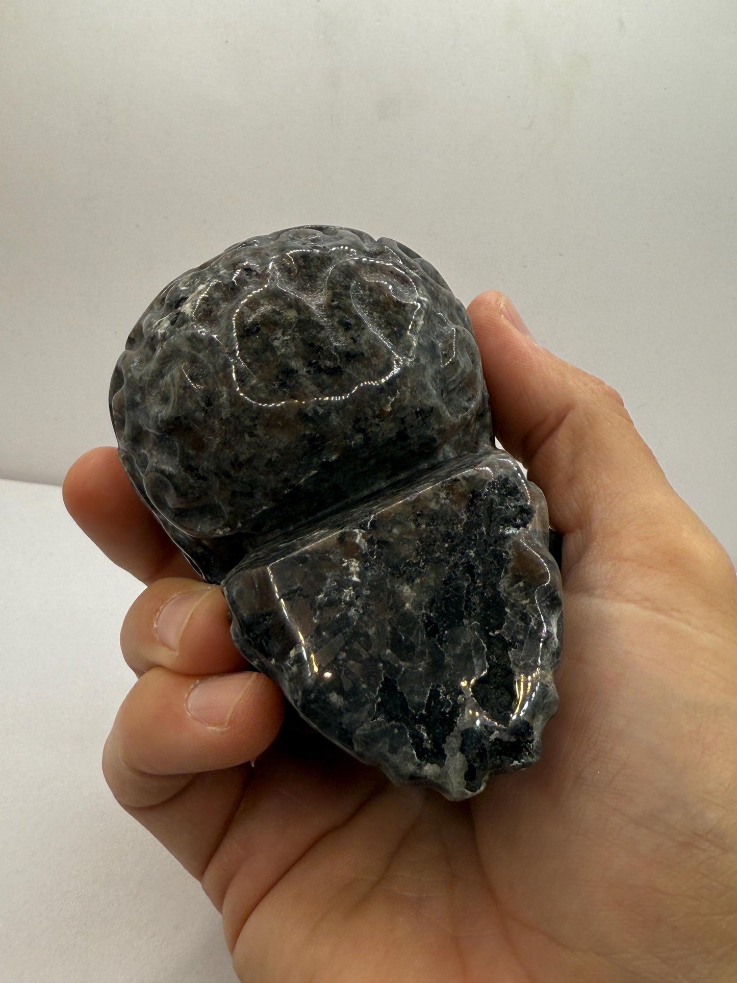 Yooperlite Skull, Handmade Skull, Stone Skull, Home Decor, Office Decor, Skull Collection, UV Stone, Michigan Yooperlite, 1 lb 5.6 ounces
