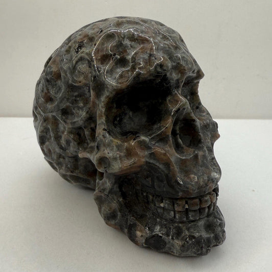 Yooperlite Skull, Handmade Skull, Stone Skull, Home Decor, Office Decor, Skull Collection, UV Stone, Michigan Yooperlite, 1 lb 5.6 ounces
