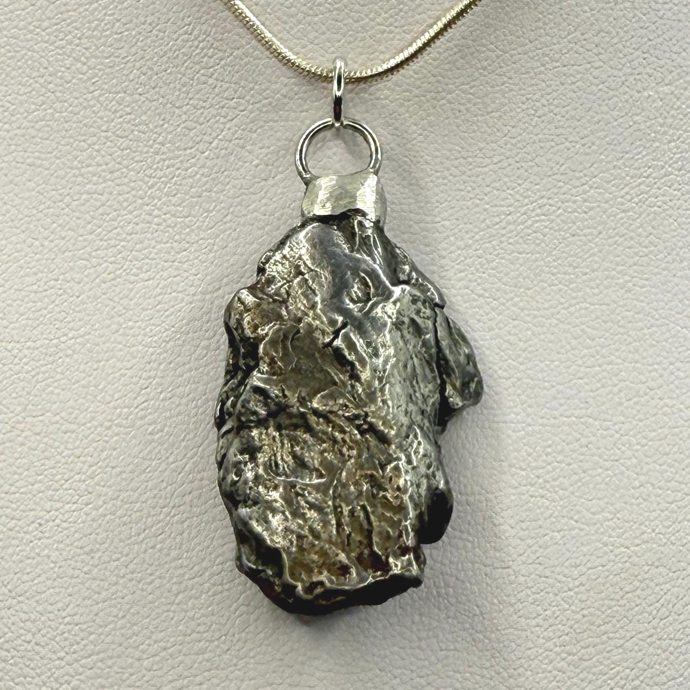Beautiful Meteorite Campo del Cielo Pendant, 19.41 grams, Astronomy Gift, Authentic Meteorite, Meteorite Jewelry, Meteorite Pendant, COA