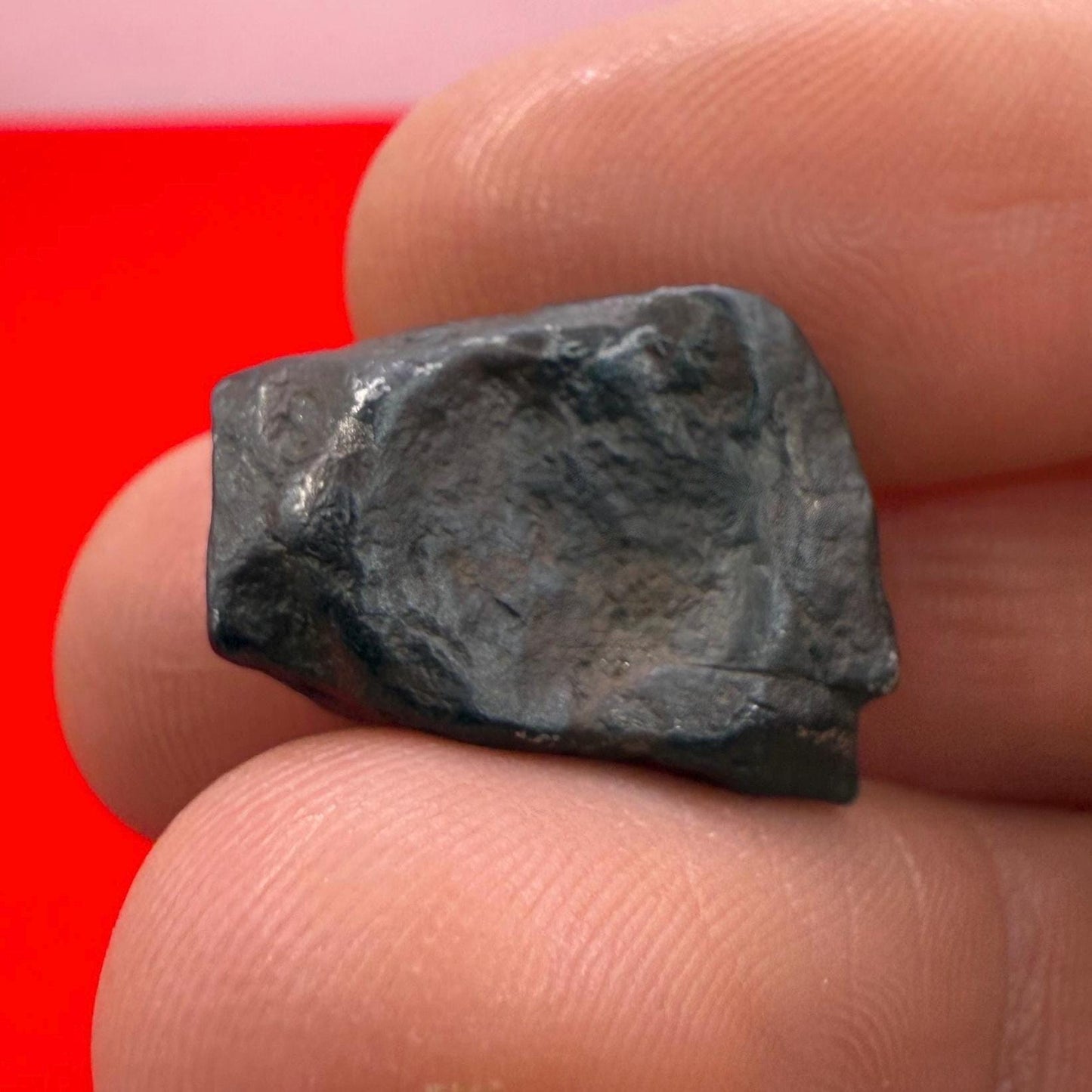 Agoudal Iron Meteorite Specimen: Thumbprint IIAB Hexahedrite, 8.21 grams