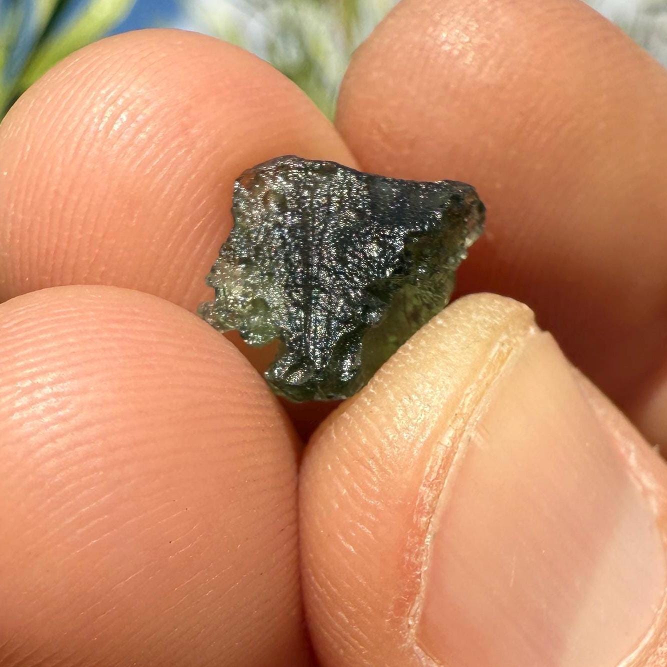 Moldavite Tektite Specimen, High Quality, Transformation, Manifestation, Reiki, Athentic, Moldavite Crystal, 0.50 grams|2.5 carats