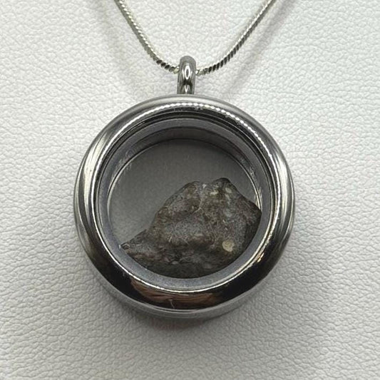 Moon|Lunar Meteorite Pendant, NWA 13974, Feldspathic Breccia, Moon Meteorite, Meteorite Collection, Lunar Feldspathic Breccia, 1.45 grams