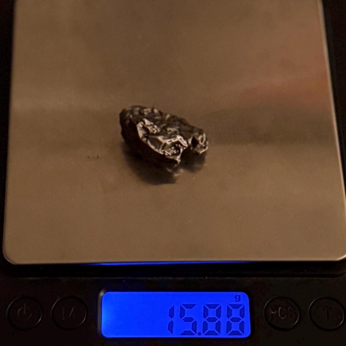 Meteorite Specimen Campo del Cielo 15.88 grams, Office Decor, Astronomy Gift, Space Gift, Iron Paperweight, COA, Iron Meteorite, Meteorite