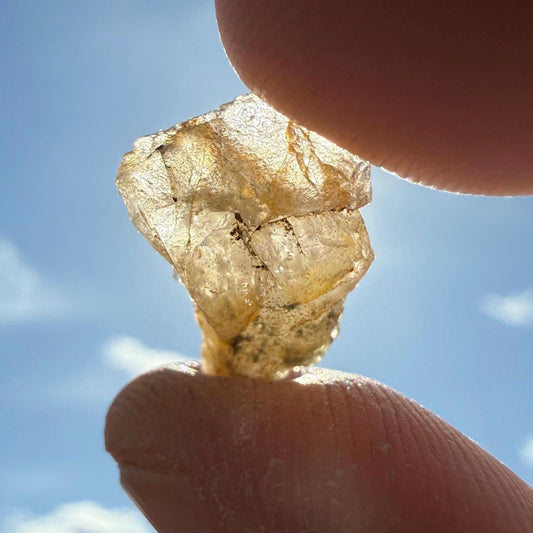 Rare Golden Brazilian Phenacite Crystal 1.08g, 5.4 carats, High-Vibration Energy Stone, Spiritual Growth, Transformation, and Meditation