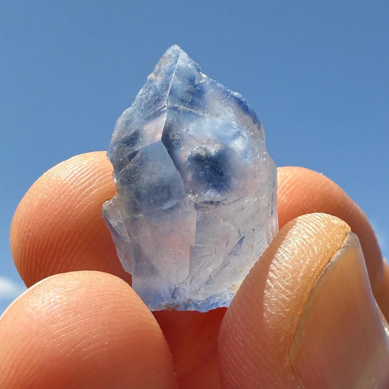 Rare Blue Dumortierite Crystal from Bahia, Brazil, Terminated– 4.43g/22.15ct, Gemstone for Collectors, Meditation, Reiki, Healing Decor