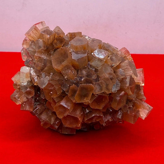 Raw Aragonite Crystal Cluster from Morocco, Natural Red Brown Aragonite, Root Chakra, Earthy Healing Stone, 214.75 Grams, Mineral Specimen
