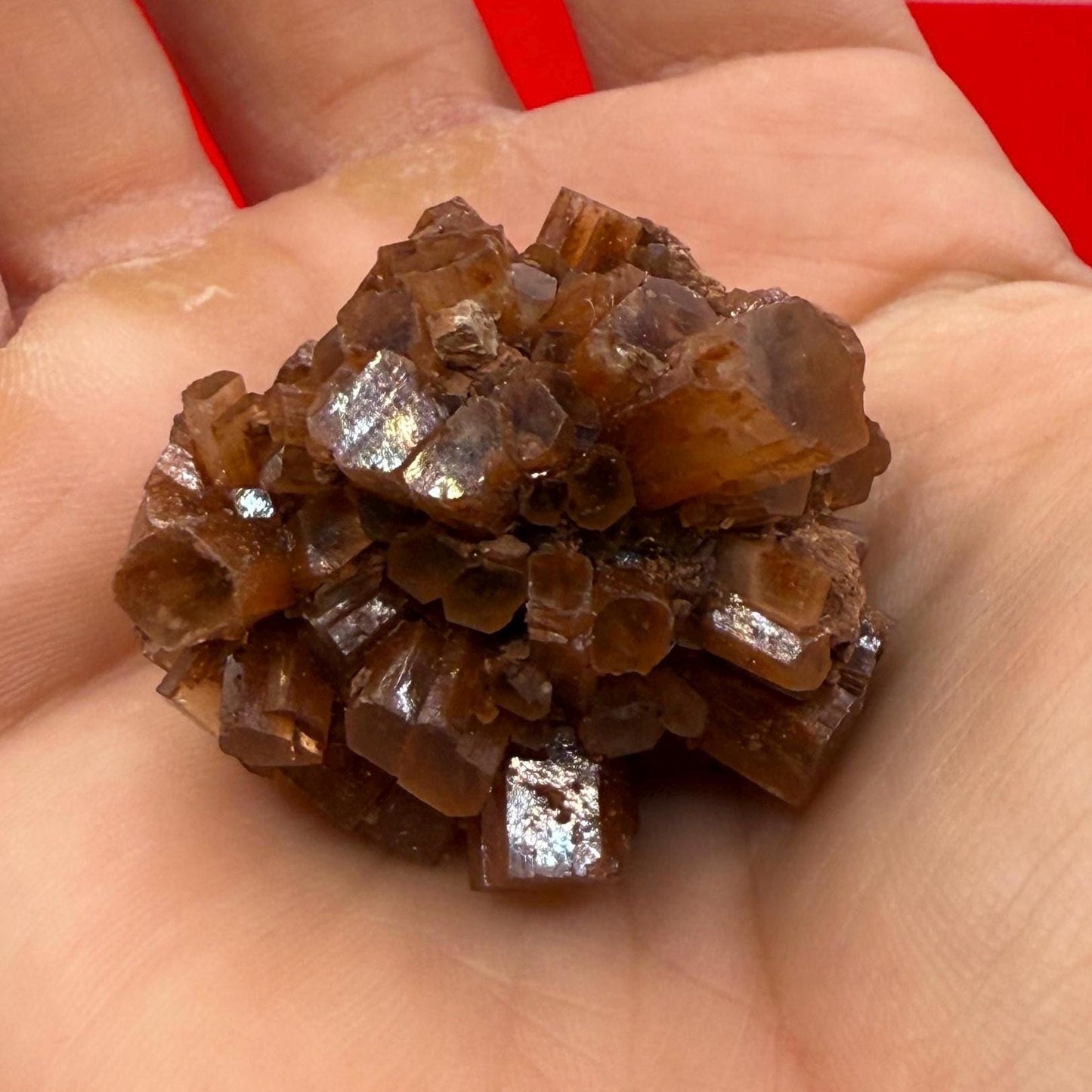 Raw Aragonite Crystal Cluster from Morocco, Natural Red Brown Aragonite, Root Chakra, Earthy Healing Stone, 35.23 Grams, Mineral Specimen