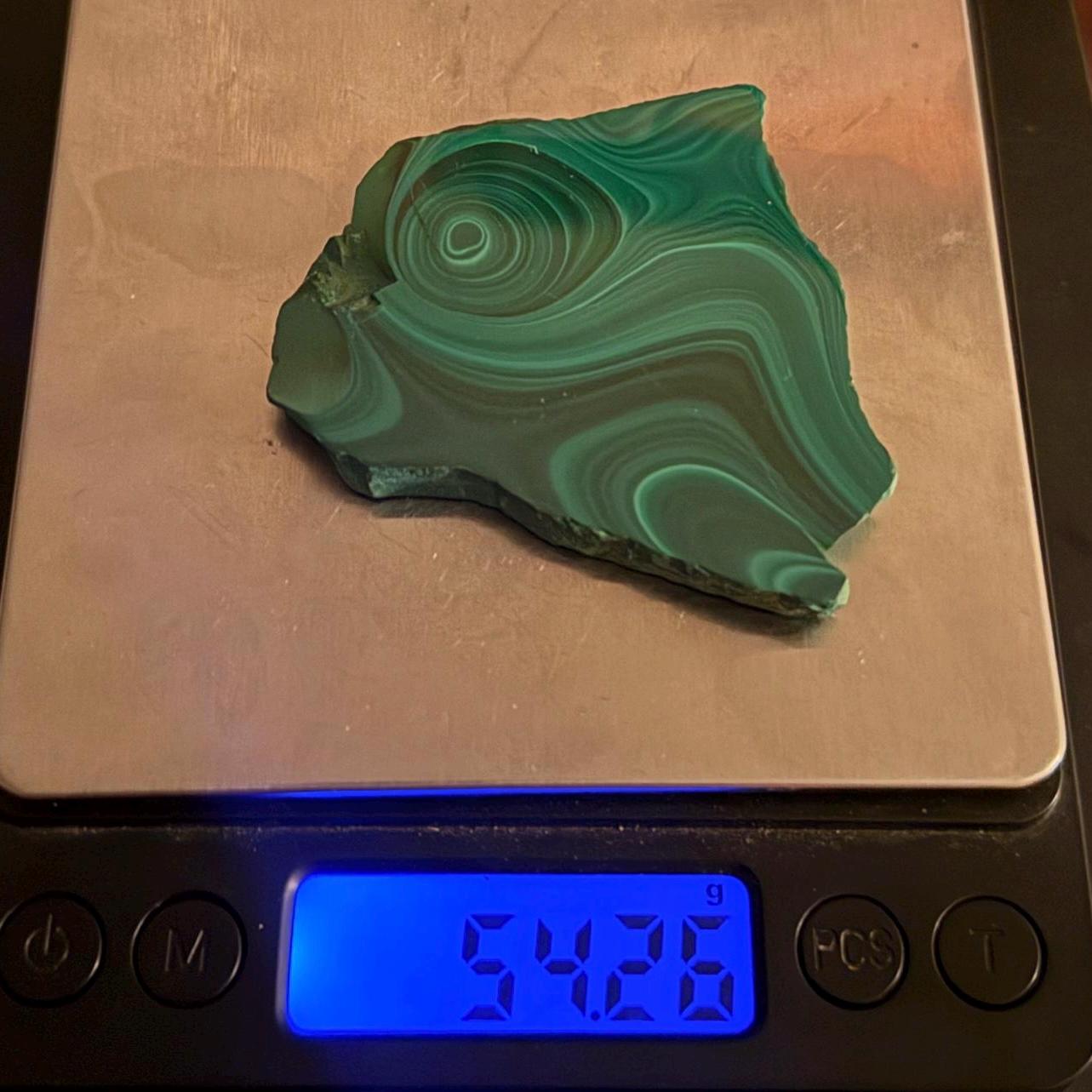 Polished Malachite Slice, High Quality Malachite, Excellent Quality Malachite Slab, Heart Chakra, Protection, Healing Stone, 52.26 grams