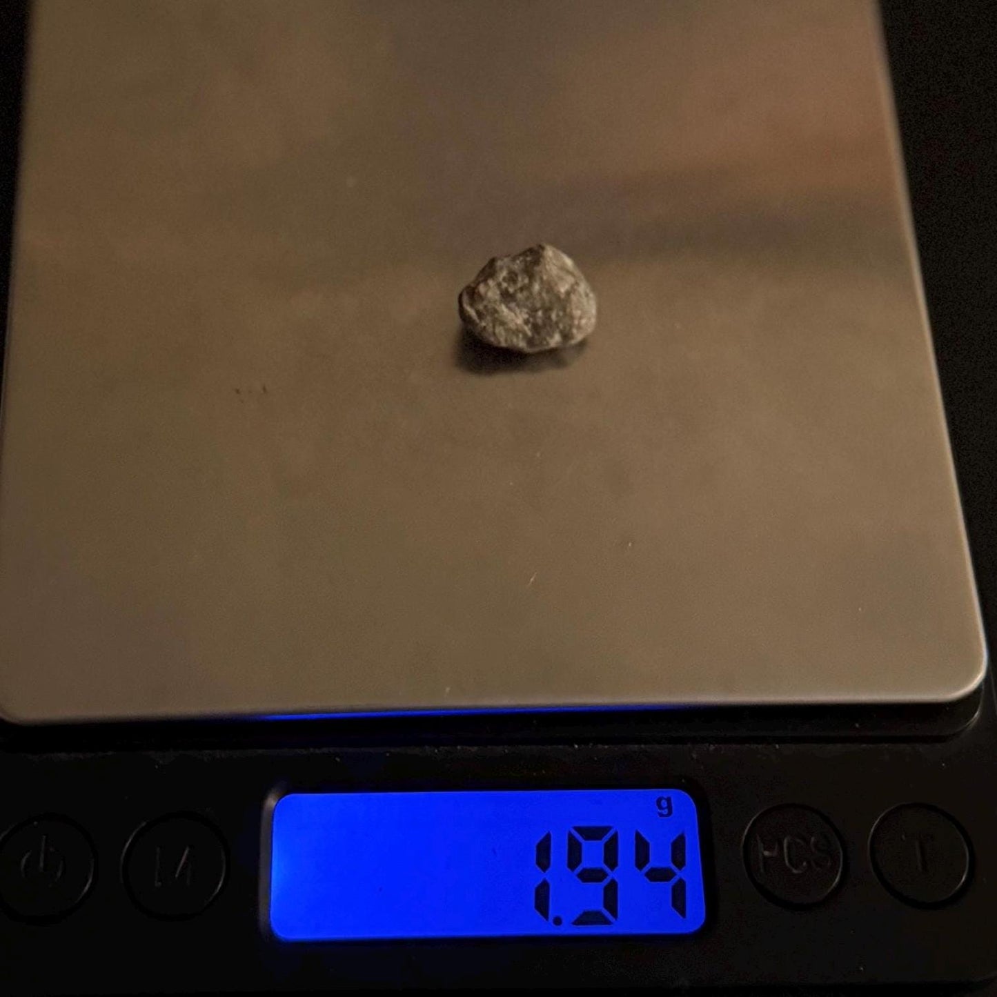 Lunar Meteorite Pendant: NWA 13974 Feldspathic Breccia, Moon Rock, Stainless Steel, 1.94 grams