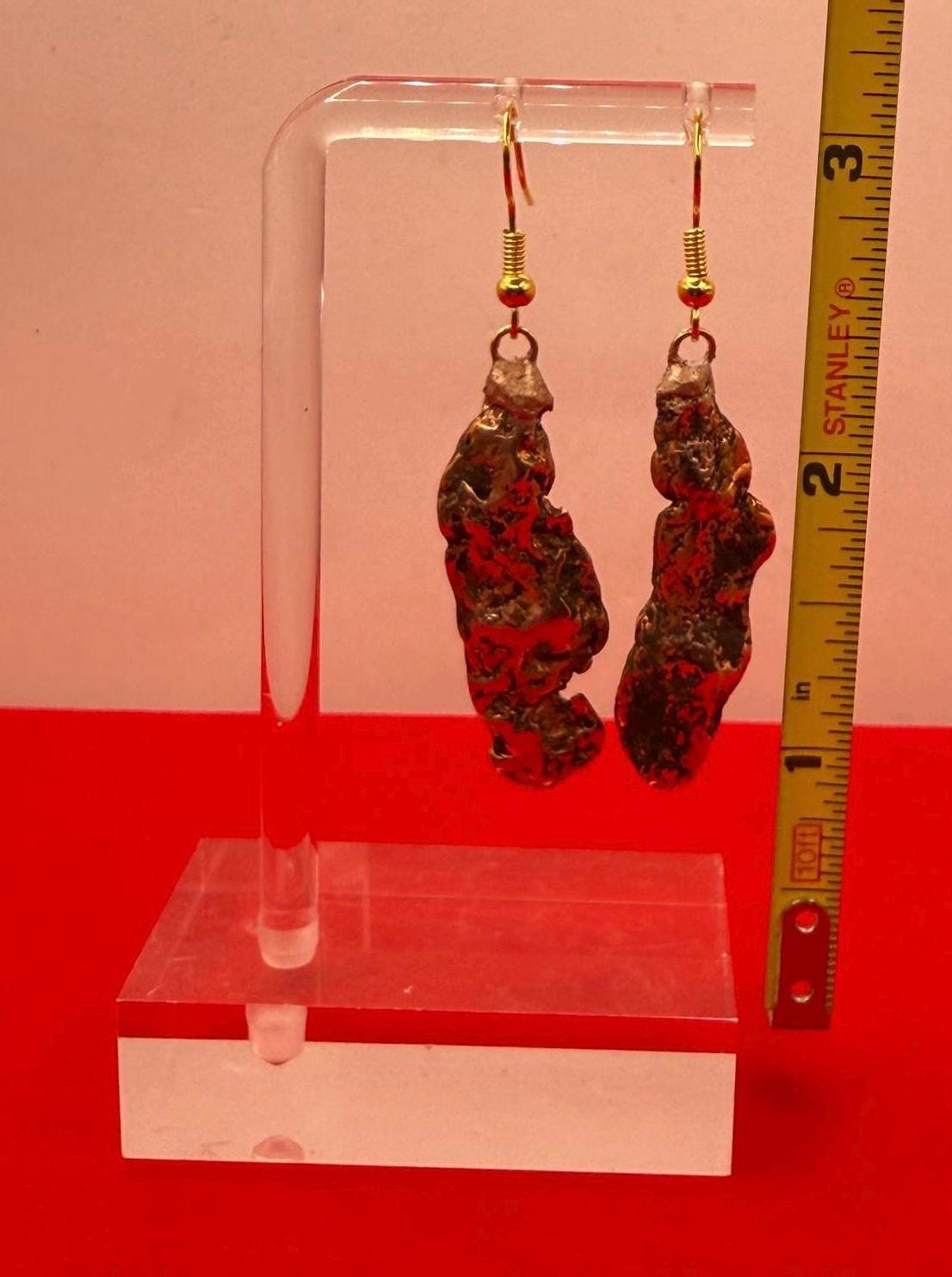 Copper Nugget Earrings, Copper Earrings, Dangle Earrings, Michigan Copper, Michigan Float Copper, Handmade Jewelry, Michigan Gift, 15.40g