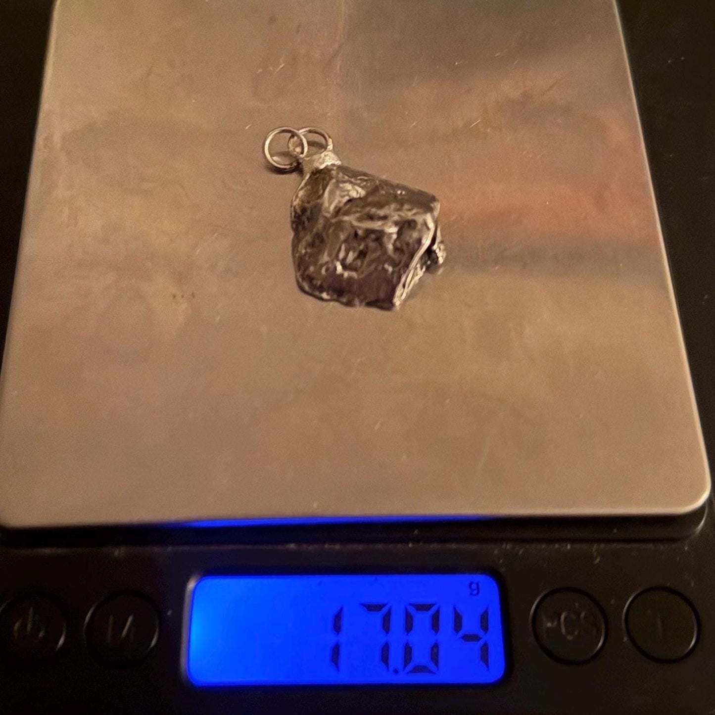 Beautiful Aletai Meteorite Pendant, 17.04 grams, Widmanstätten pattern, Astronomy Gift, Authentic Meteorite, Meteorite Jewelry, COA, Space